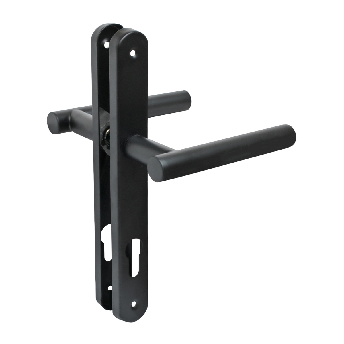 Ручки на планке нерж. сталь, д/упроф. замков 85.30.10.02НС черный 201 INOX БУЛАТ