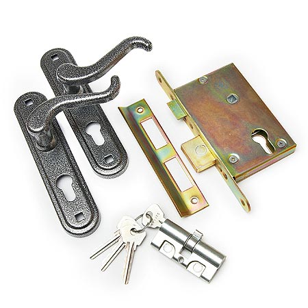 Замок врезной с ручкой 4-3.02 (серебро) Зенит/15 00-00000479