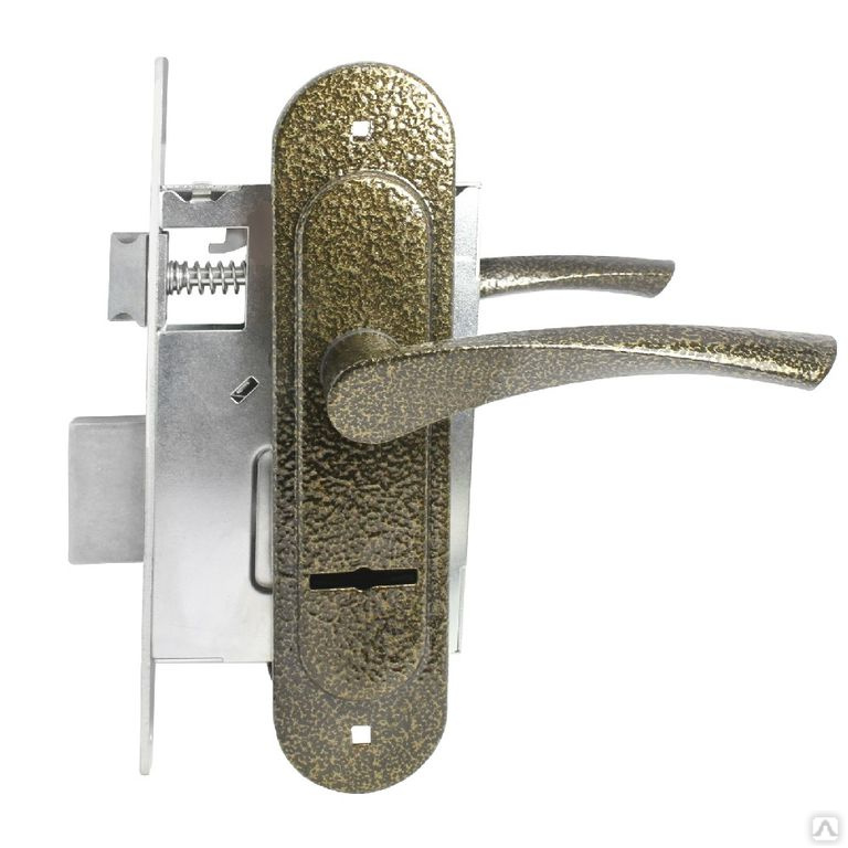 Замок врезной с ручкой ЗВ9-4.07 бронза Птимаш/10