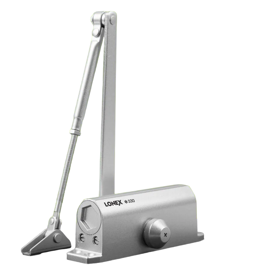 Доводчик LONEX  330 (от 50 до 120кг) СЕРЕБРО морозостойкий/10