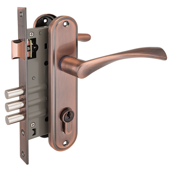 Замок врезной с ручкой 103/3 AС медь 4кл. АЛЛЮР/12