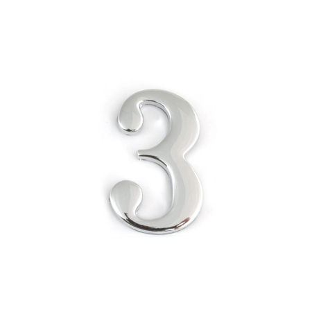 Номер дверной "3" (хром) металлический Апекс