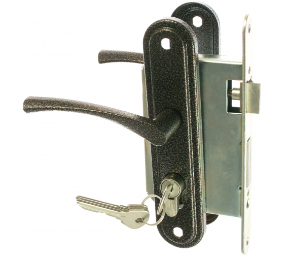 Замок врезной с ручками ЗВ 7 (серебро) Омега/10