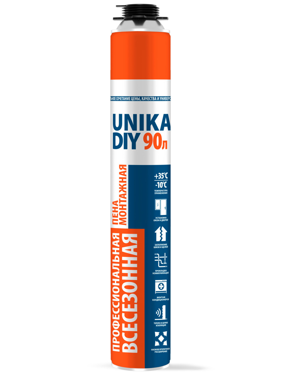 Пена монт. проф. 90 всесезонная UNIKA DIY