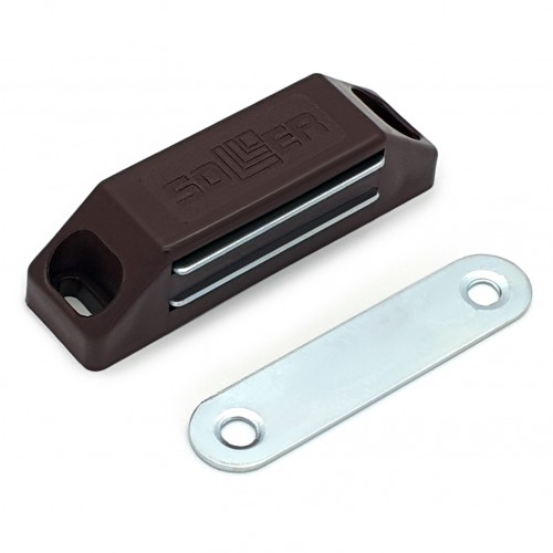 Магнит мебельный SOLLER L=60 h-15мм коричневый (50/1200) 