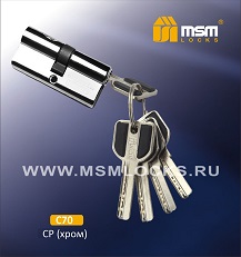 Цилиндровый механизм ключ-ключ C70mm CP хром MSM (48/6)