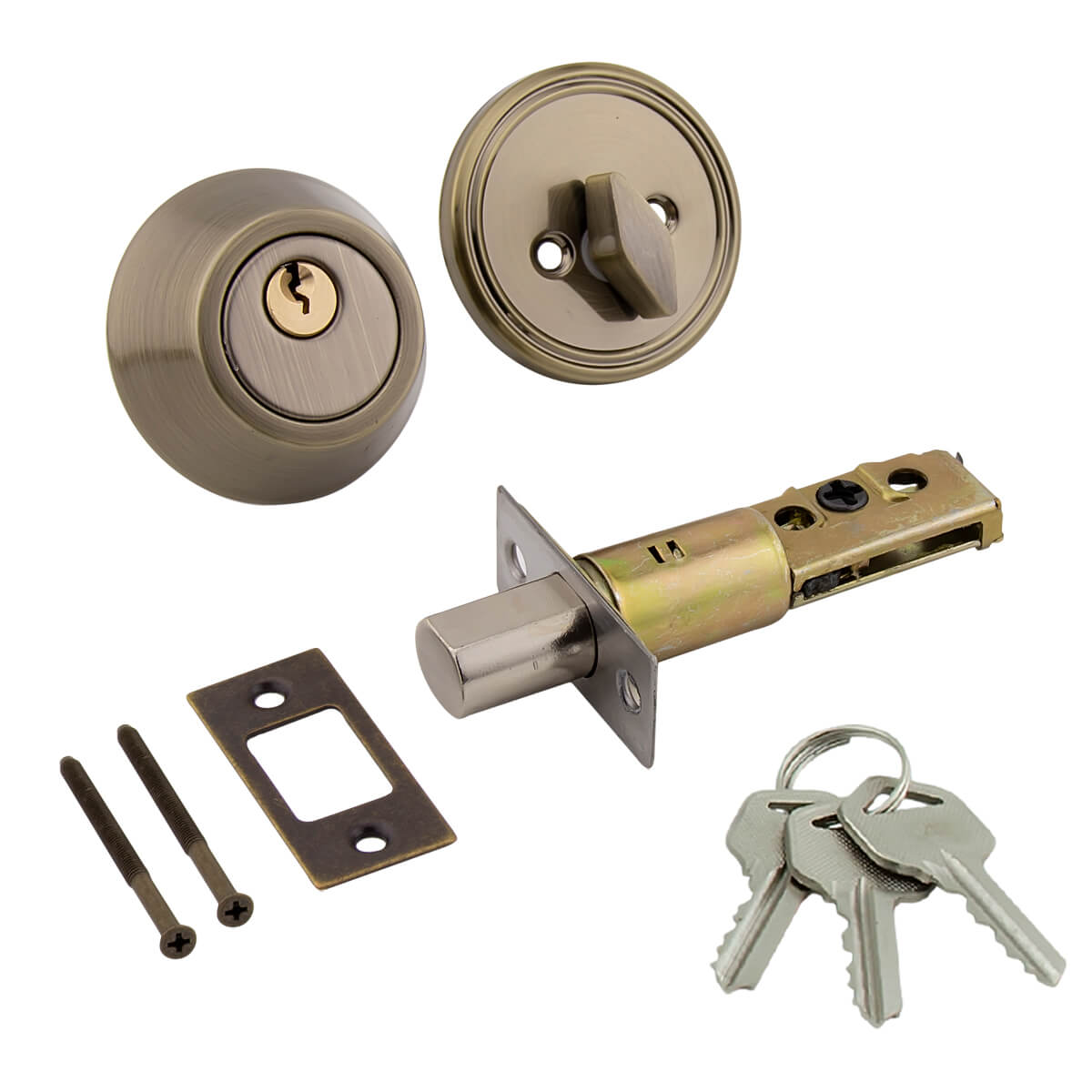 Замок врезной D1 ключ/вертушка АВ (бронза) МАРЛОК/40