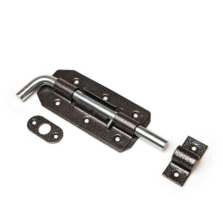 Засов накл ГАРАЖНЫЙ с круглым ригелем  (серебро) Делга/20