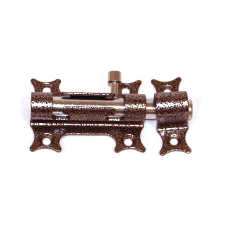 Засов накл ОРИГИНАЛЬНЫЙ с круглым ригелем (медь) Делга/40