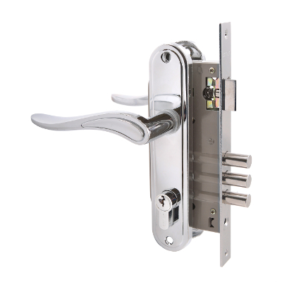 Замок врезной с ручкой 102/3 CP хром 4кл. АЛЛЮР/12