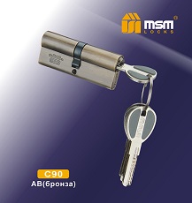 Цилиндровый механизм ключ-ключ C90mm AB бронза MSM (48/6)