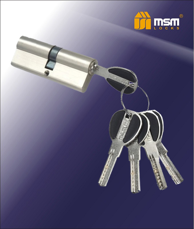 Цилиндровый механизм ключ-ключ C90mm SN мат.никель MSM