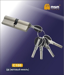 Цилиндровый механизм ключ-ключ. C100 mm SN мат.никель MSM(48/6)