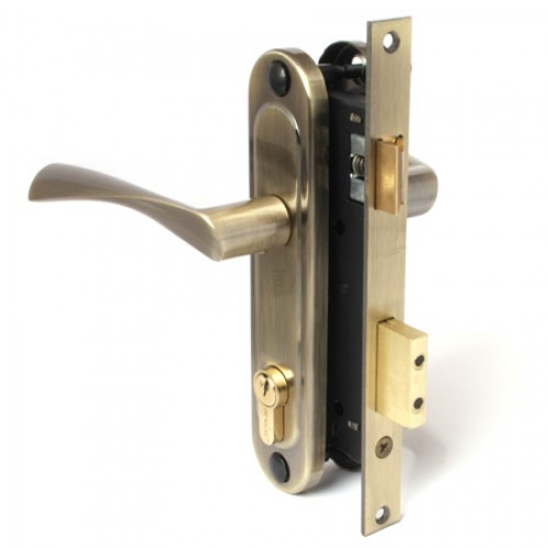 Замок врезной с ручками 1223/60-AB бронза Апекс /20