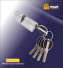 Цилиндровый механизм ключ-ключ C100(55/45)mm SN мат.никель MSM (48/6)