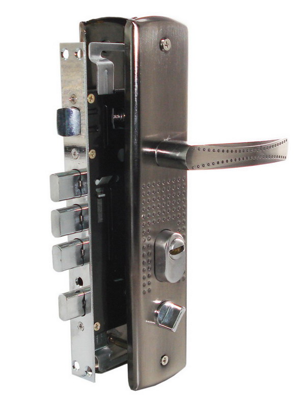 Замок врезной с ручками ЗВ-7.02 ОР ДКД овал. ригель ЛЕВ./16