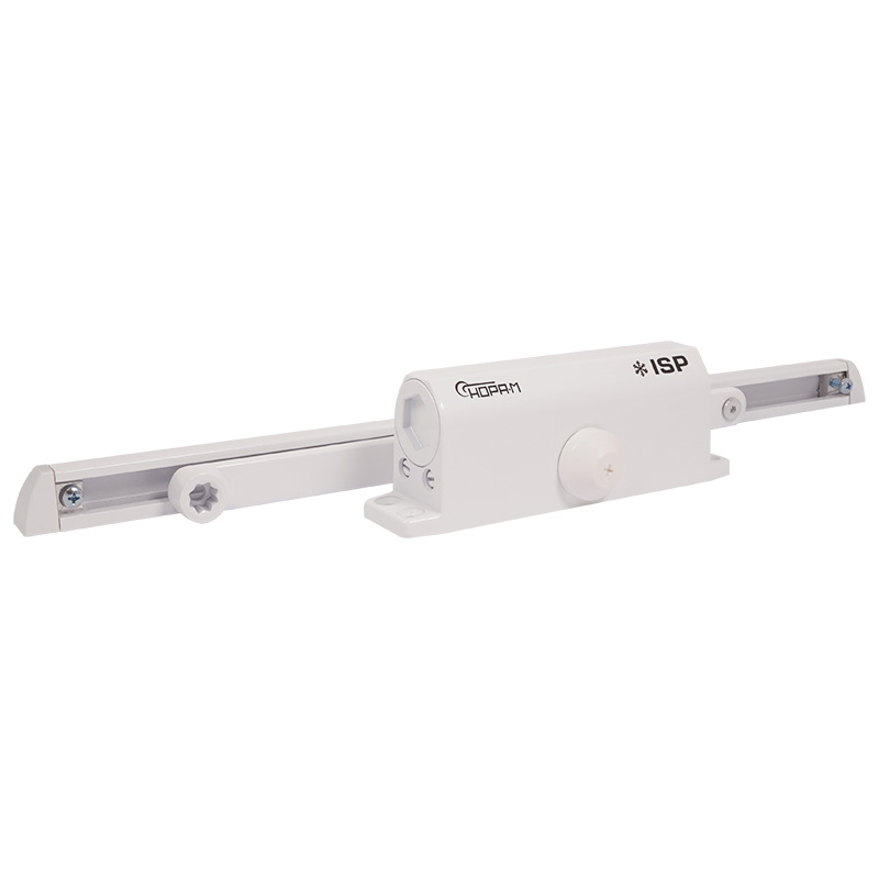 Доводчик ISPARUS 430 SLIDER  (от 40 до 100кг) БЕЛЫЙ морозостойкий со скользящей тягой/10