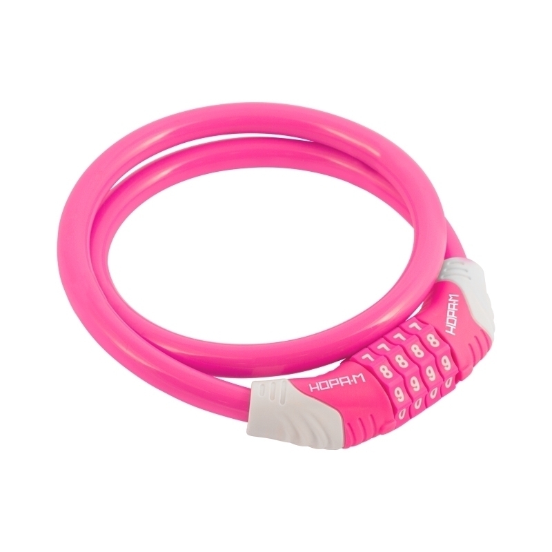 Замок навесной велосипедный №31 размер ф10*650мм (розовый) НОРА-М