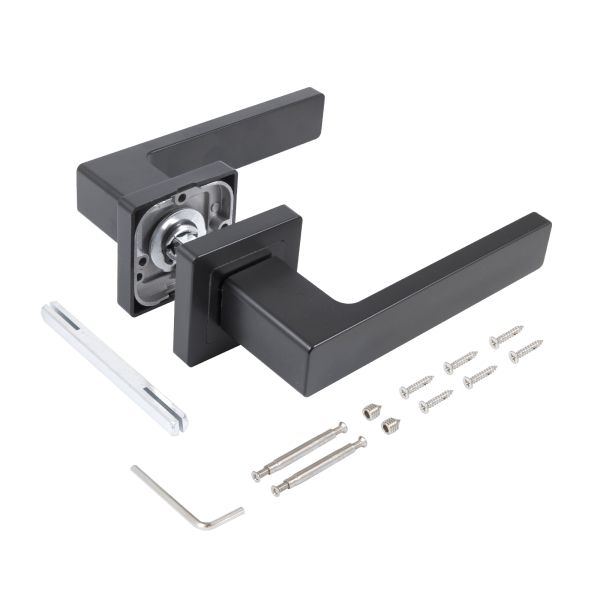 Ручки дверные Р72 BL мат.черный квадрат 100мм СТАНДАРТ /40