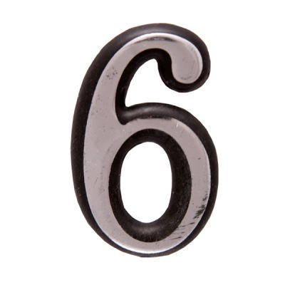 Номер дверной "6" (хром) пластик АЛЛЮР