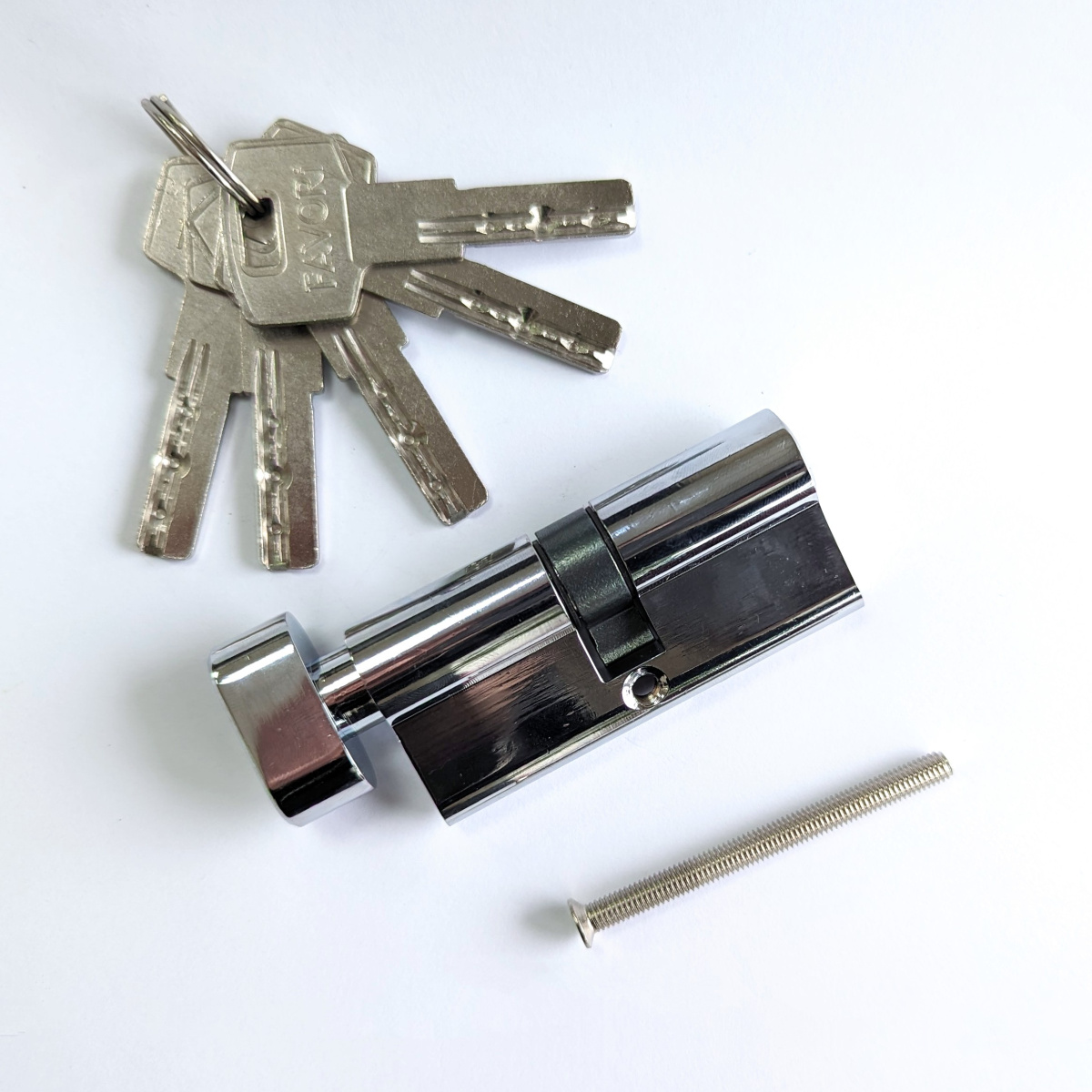 Мех-м цилиндровый 60 (30/30В) CP F (хром) перф. кл-верт. FAVORI