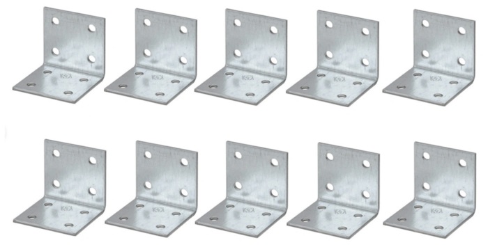 Уголок крепежный 40*40*40*2,0мм оцинк(уп 200/50шт)Н-ск