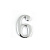 Номер дверной "6" (хром) металлический Апекс