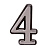 Номер дверной "4" (хром) пластик АЛЛЮР