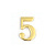 Номер дверной "5" (золото) металлический Апекс