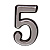 Номер дверной "5" (хром) пластик АЛЛЮР