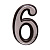 Номер дверной "6" (хром) пластик АЛЛЮР