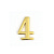 Номер дверной "4" (золото) металлический Апекс